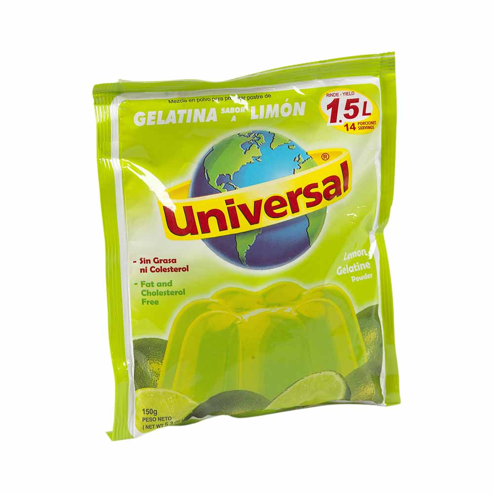Gelatina UNIVERSAL Sabor limón Bolsa 150Gr Vivanda