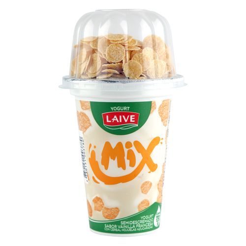 Yogurt LAIVE Mix Vainilla Francesa Con Hojuelas Azucaradas Vaso 125g