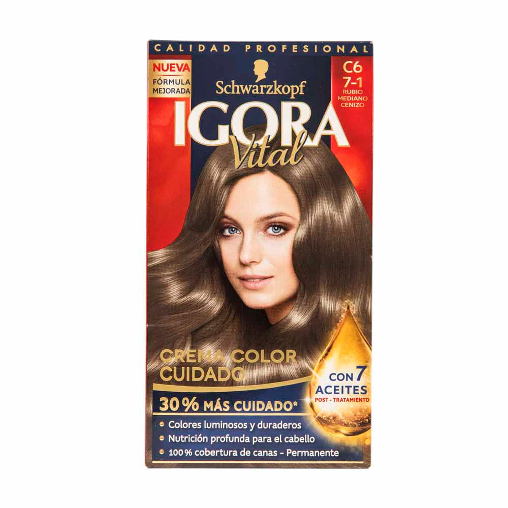 Tinte para mujer SCHWARZKOPF Igora Vital C6 71 rubio