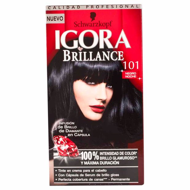 Tinte Para Mujer Schwarzkopf Igora Brillance 101 Negro Noche