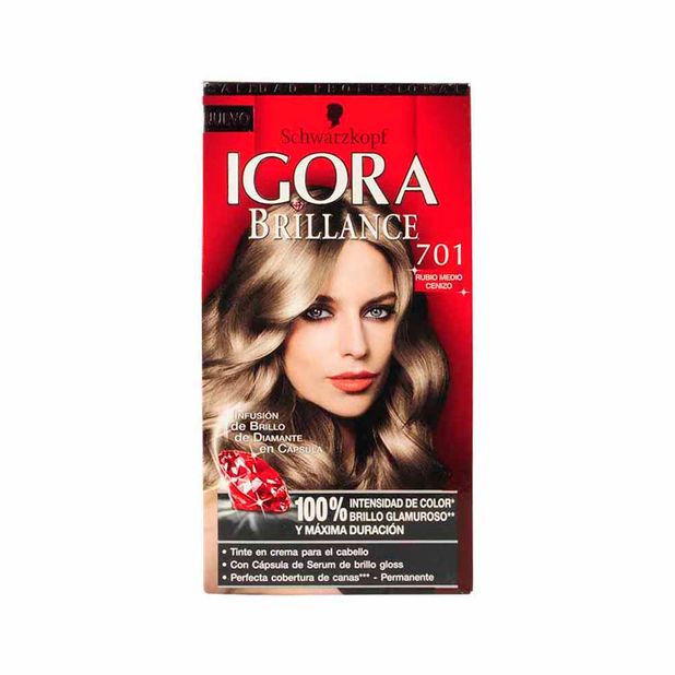 Tinte Para Mujer Schwarzkopf Igora Brillance 701 Rubio Medio