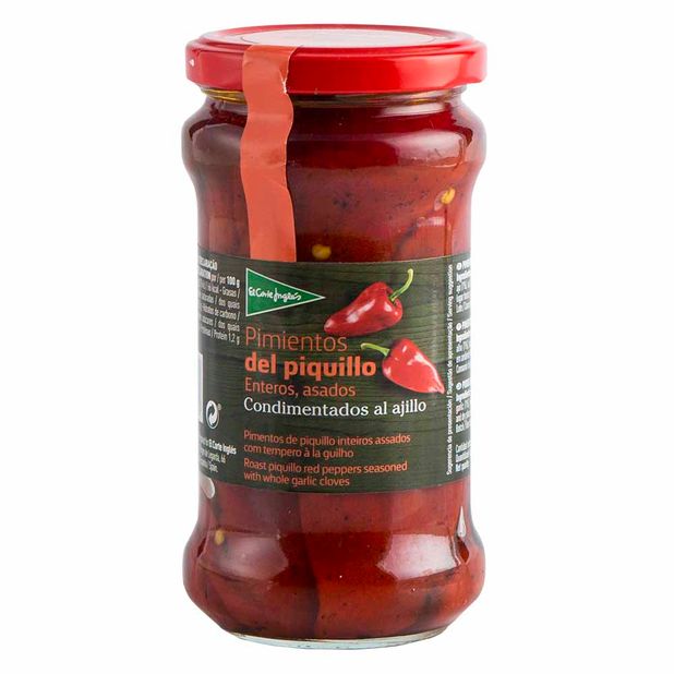 Pimiento Piquillo EL CORTE INGLÉS Asado y Ajillo Frasco 290g - Vivanda