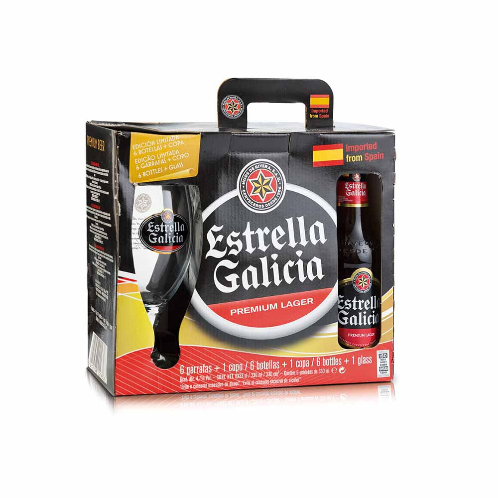 Cerveza Estrella Galicia Botella 330ml Copa Vivanda