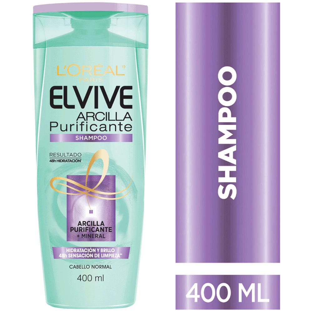 Shampoo ELVIVE Arcilla Purificante Cabello Graso Frasco