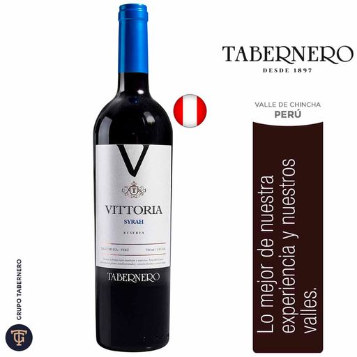 Vino Tinto TABERNERO Vittoria Syrah Botella 750ml