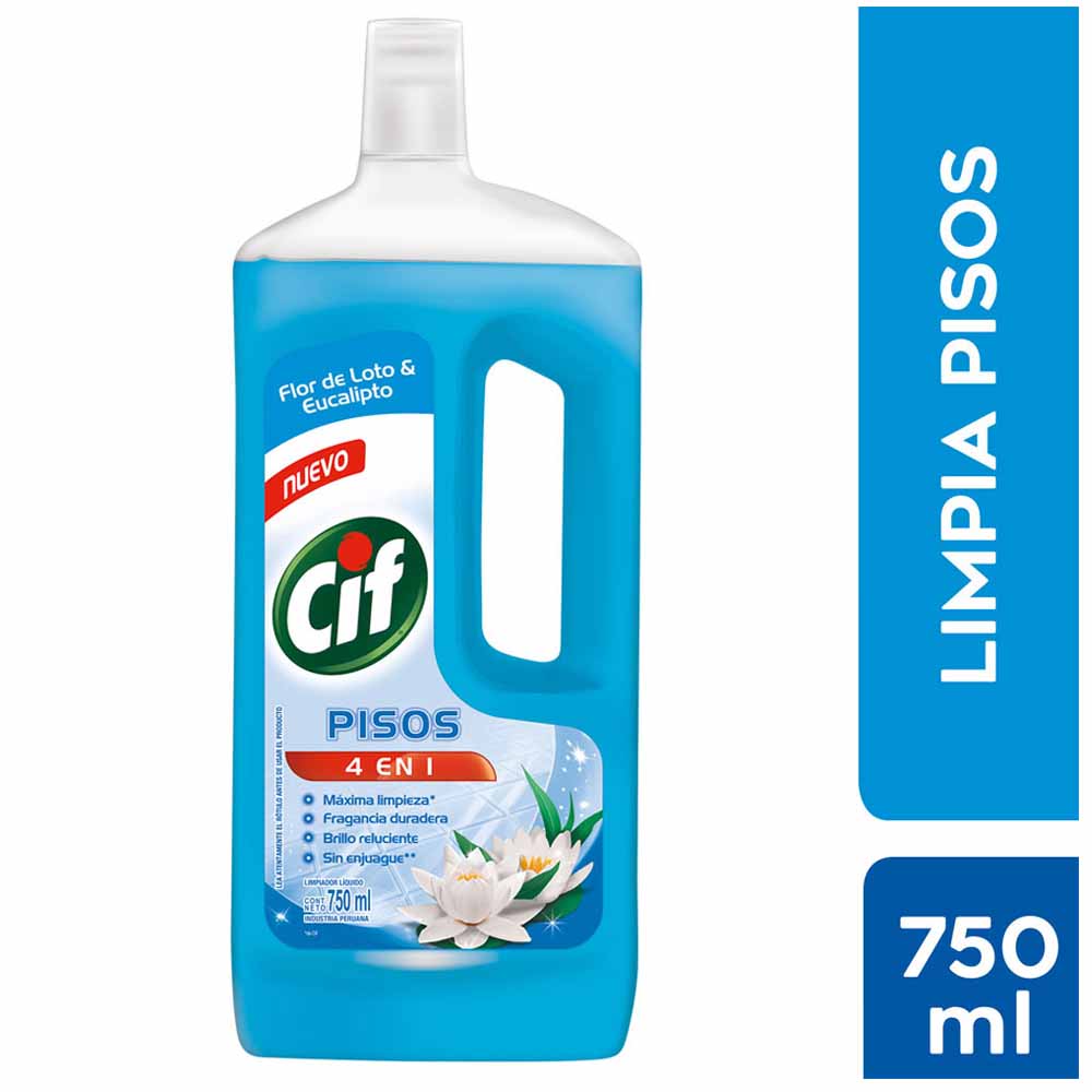 Limpiador De Pisos Liquido Cif Aroma Flor De Loto Y Eucalipto Botella 750ml Vivanda