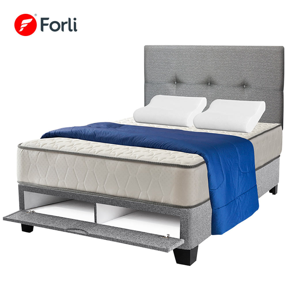 Dormitorio Forli Elegant Textil Base Sabanera 2 Plazas Colchon Cabecera Alicia 2 Almohadas Edredon Vivanda Vivanda