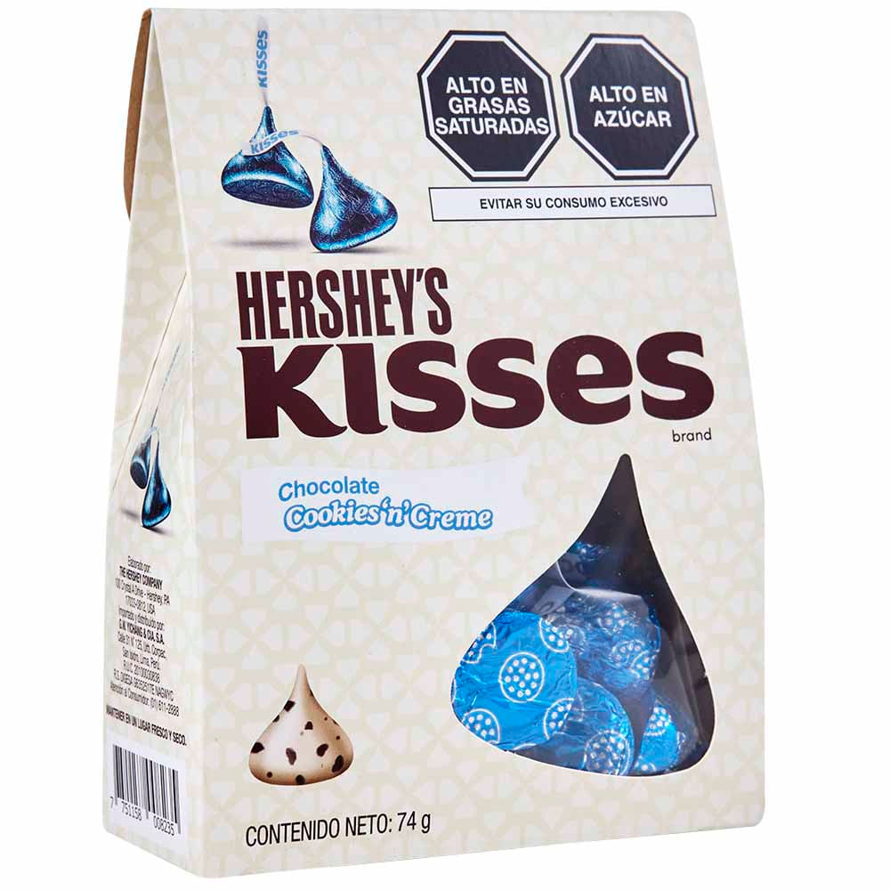 Chocolate HERSHEY'S Kisses Galleta con Crema Caja 74 g Vivanda