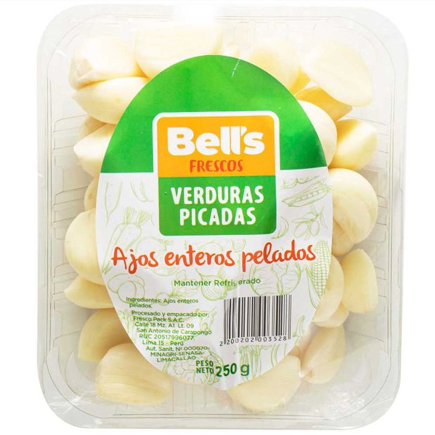 Ajo Entero Pelado BELL'S Bandeja 250g | Vivanda - Vivanda