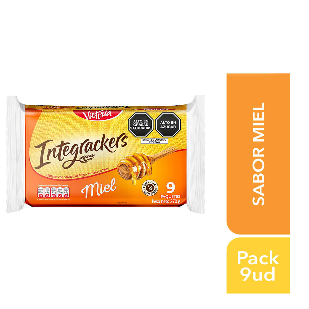 Galletas INTEGRACKERS Con salvado sabor a miel Paquete 9Un | Vivanda ...