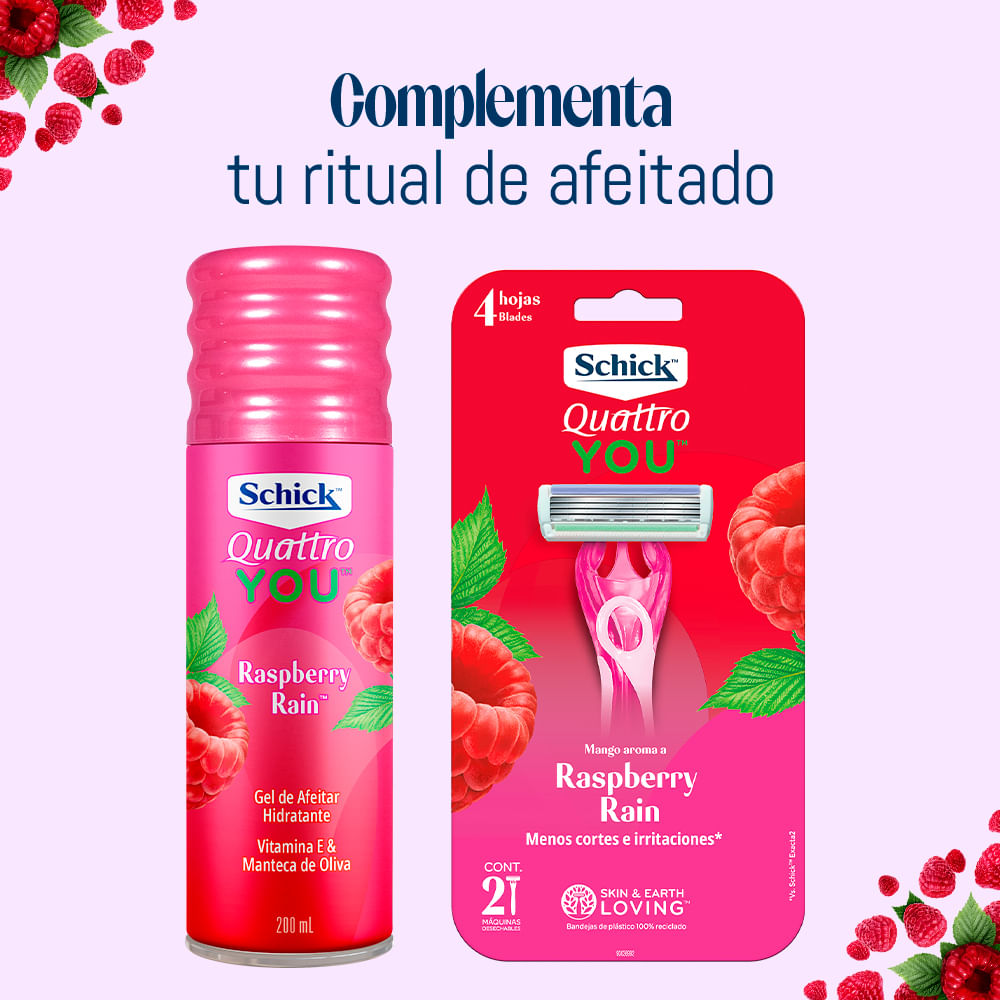 Gel de Afeitar SCHICK Quattro Raspberry Rain Frasco 200ml | Vivanda ...